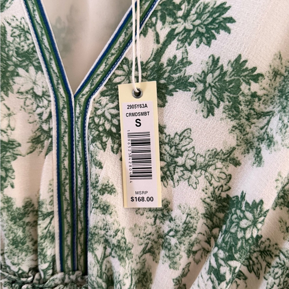 Green and White Floral Dress